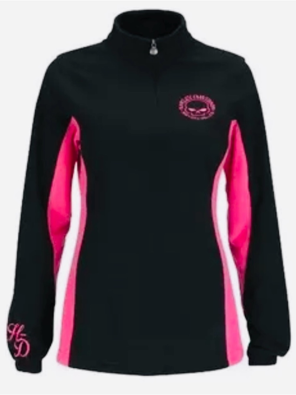 Harley-Davidson Vintage Fleece Quarter-Zip Pullover Sweater Womens Size L